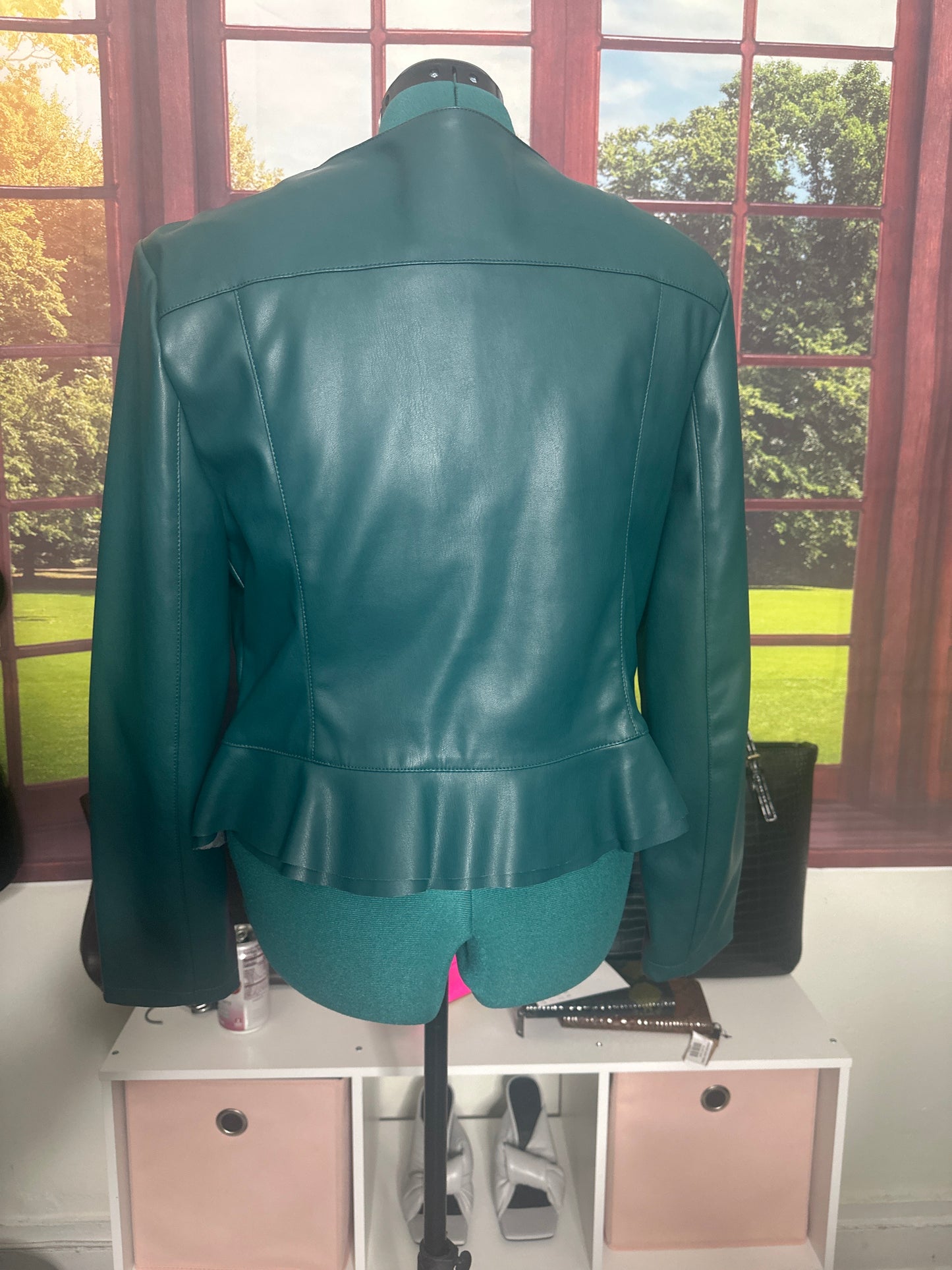 Marc New York Green Faux leather blazer sz XL