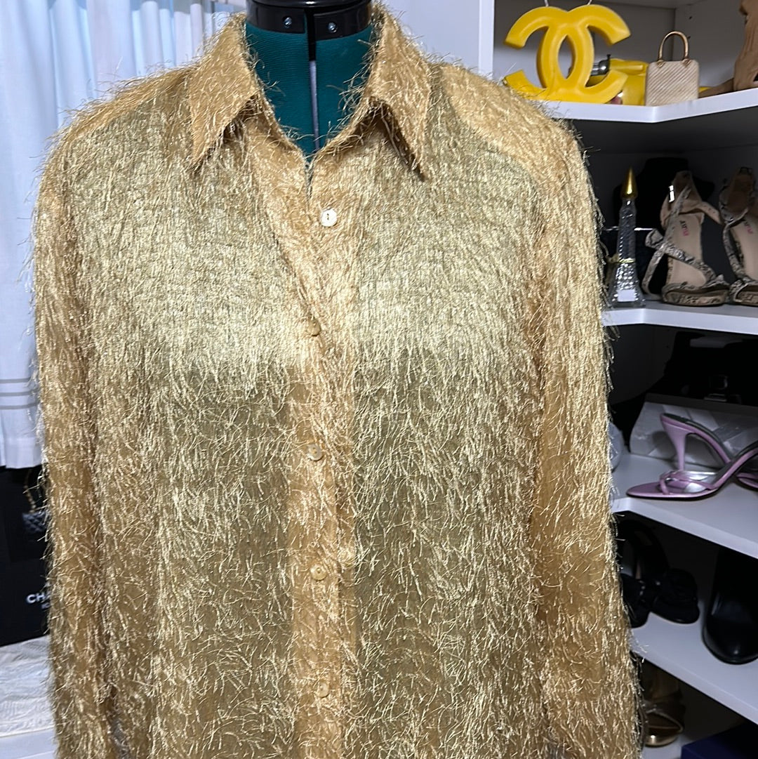 Ashley StewartGLD SHAG BLOUSE SZ 20W