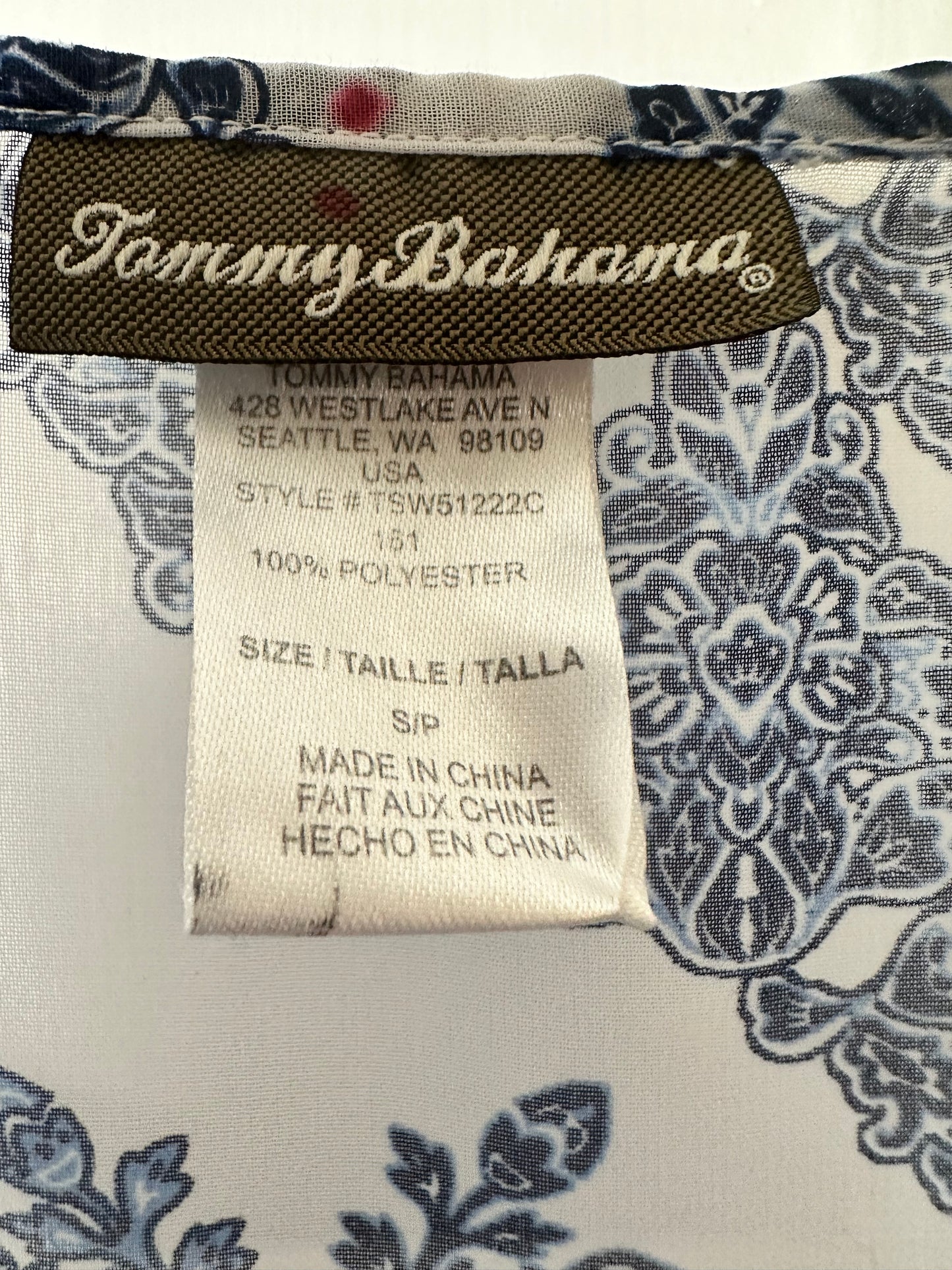 Tommy Bahama Tunic Sz SP