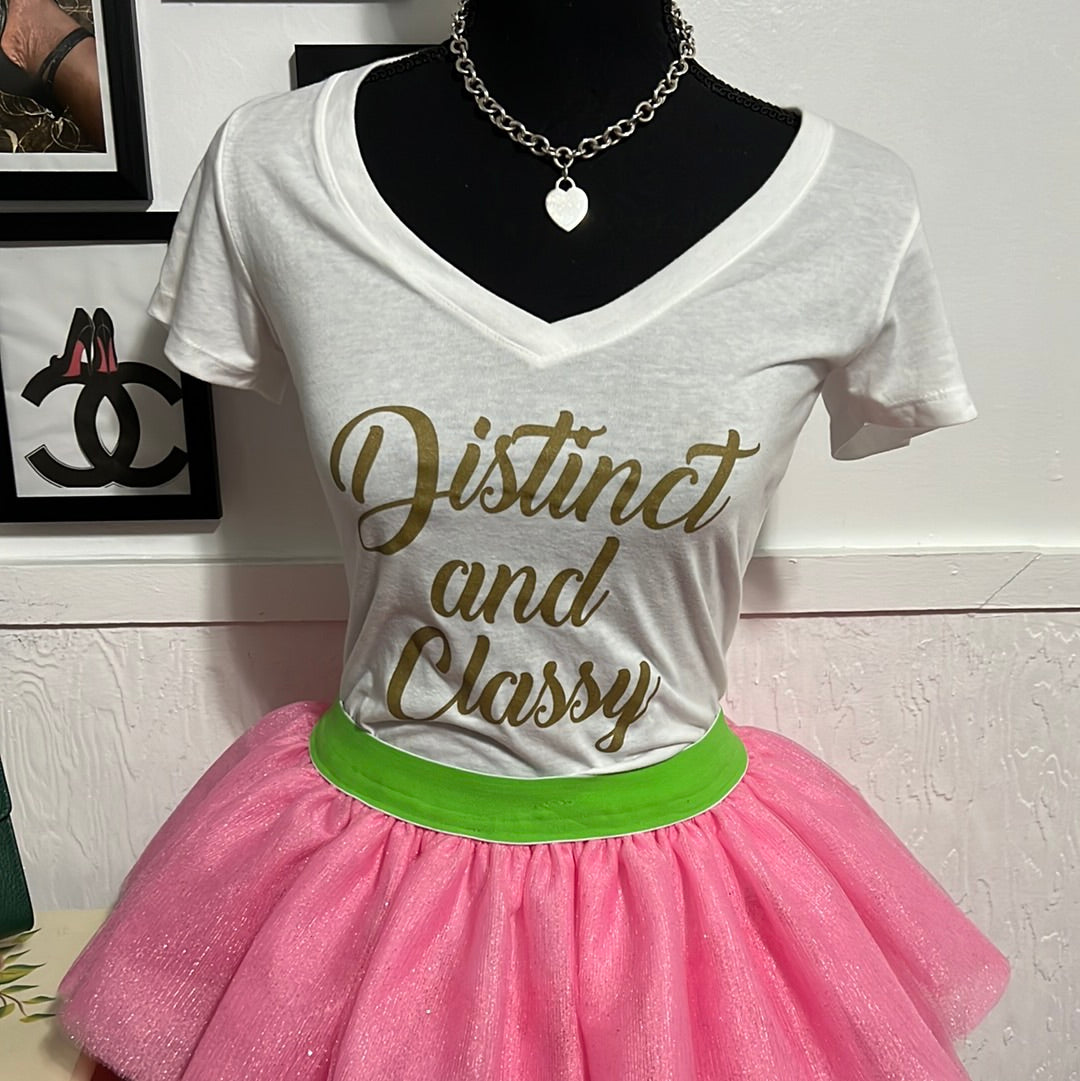 Distinct And Classy V Neck Pink T