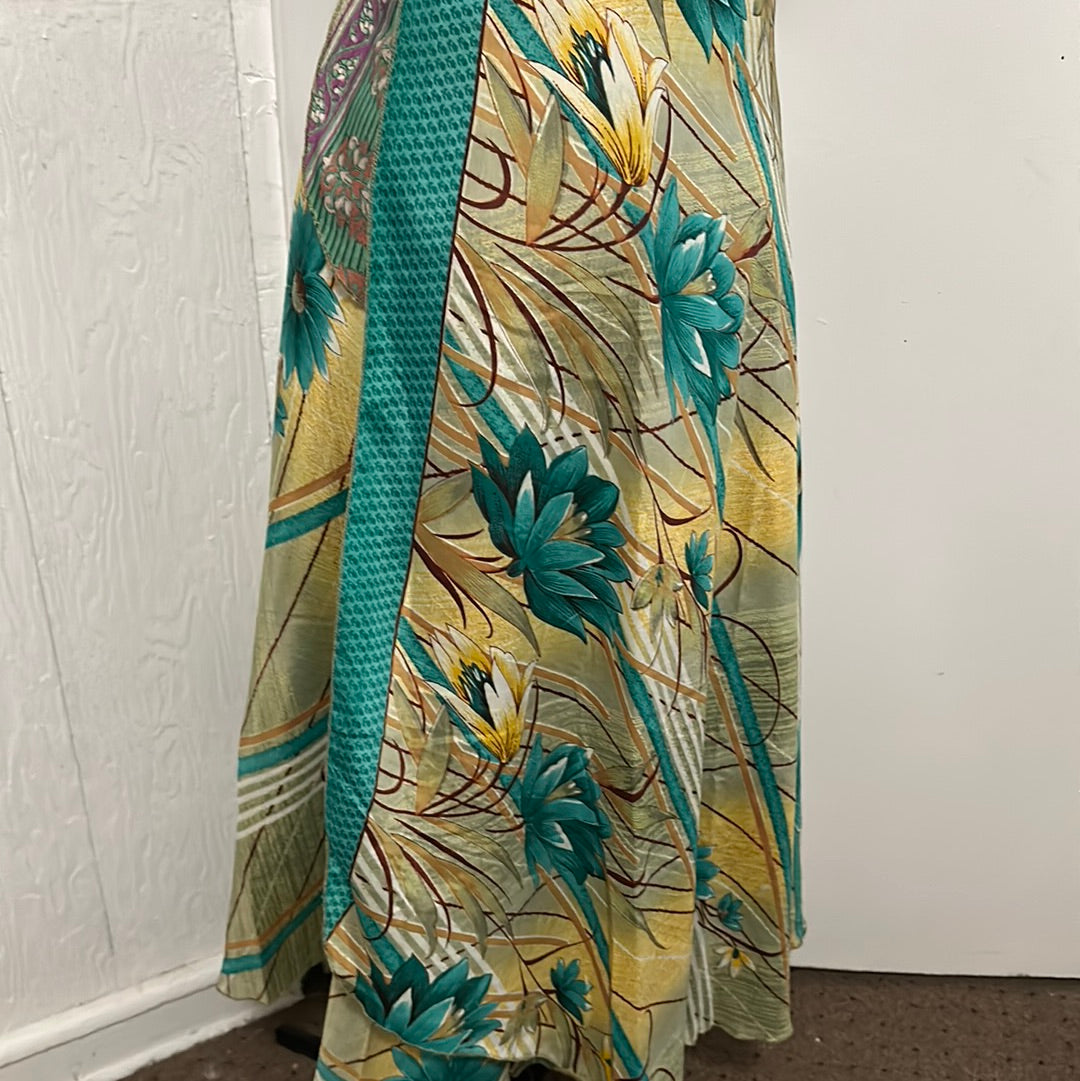 Advance Apparels green skirt OS reversible wrap