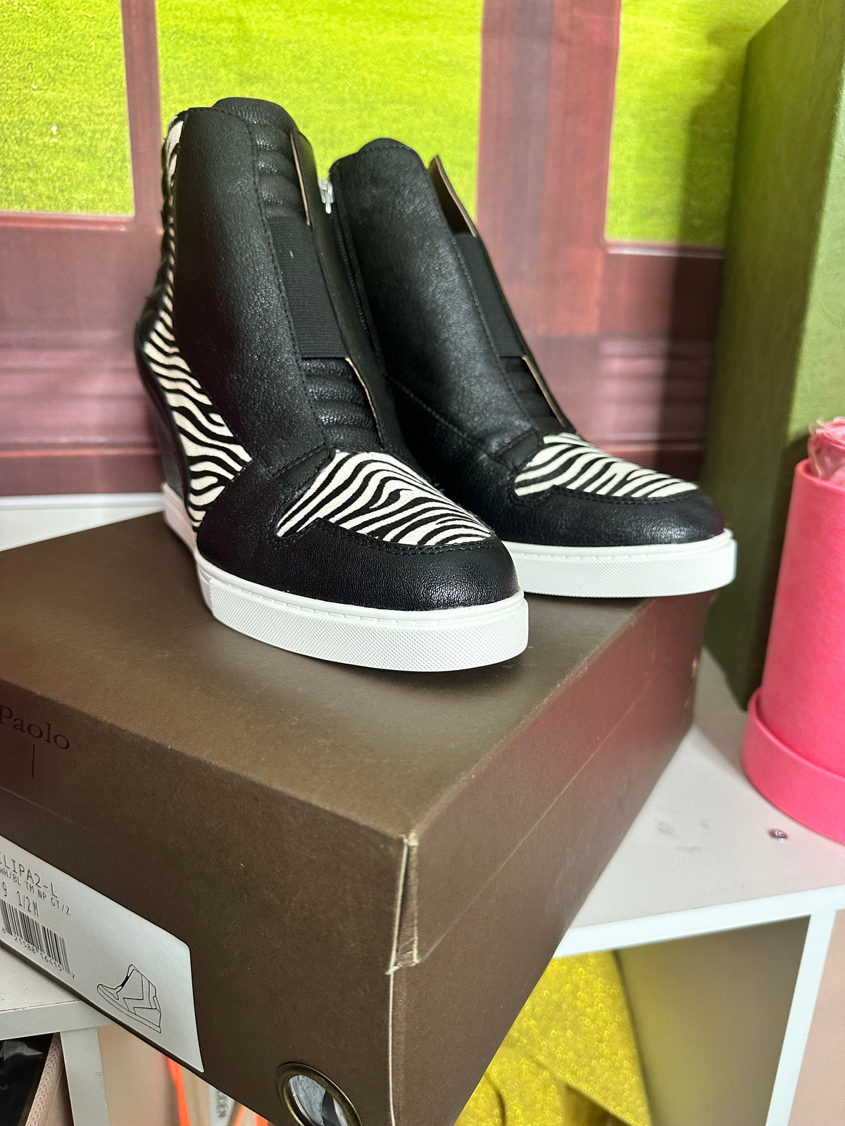 Linea Paolo Calf Hair Wedge Sneakers