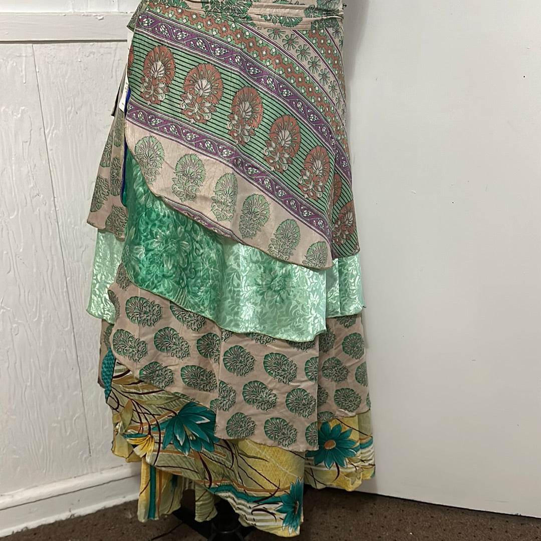 Advance Apparels green skirt OS reversible wrap
