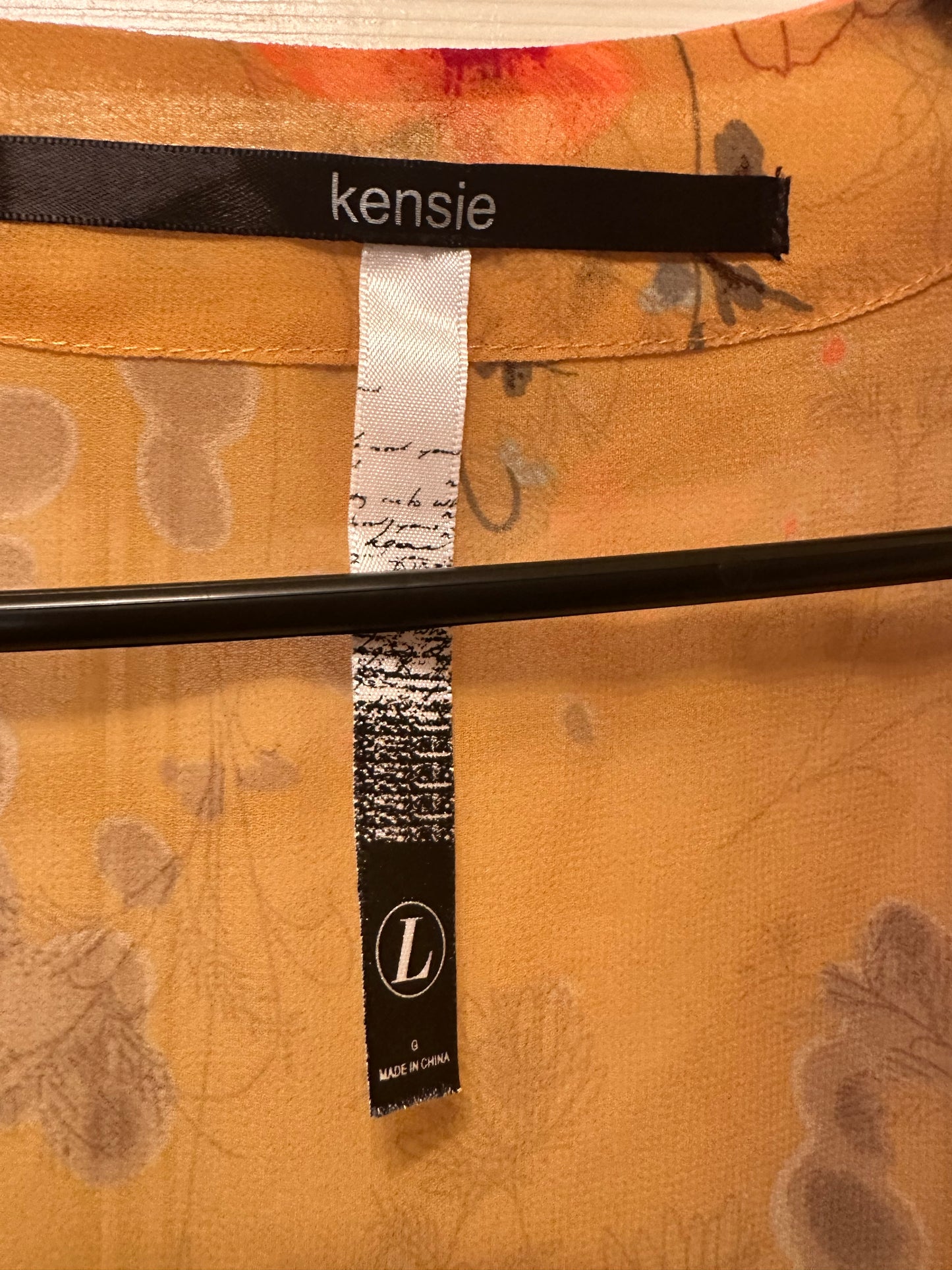 Kensie Mustard print wrap sz L