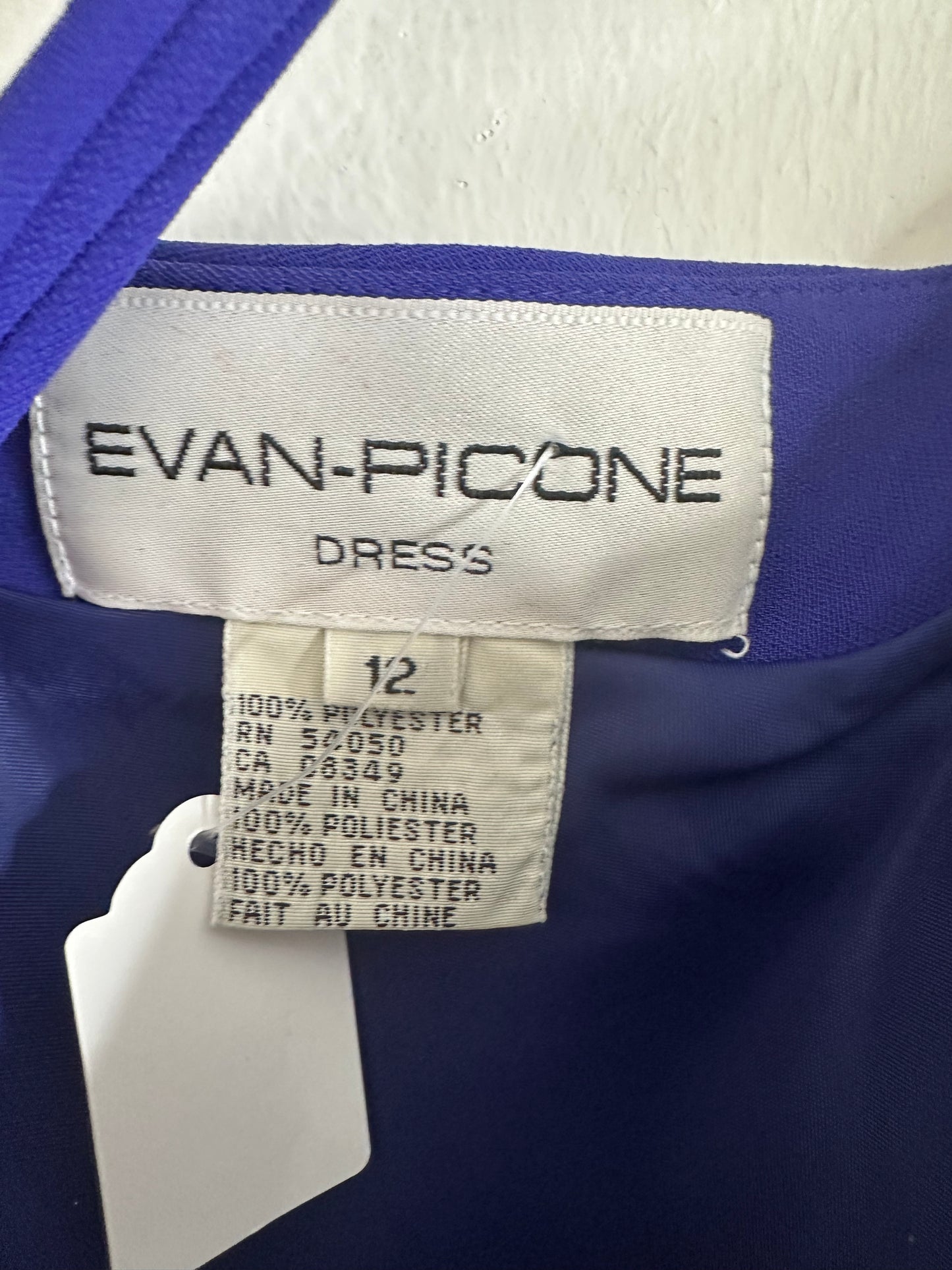 Evan Picone purple spaghetti strap dress sz 12