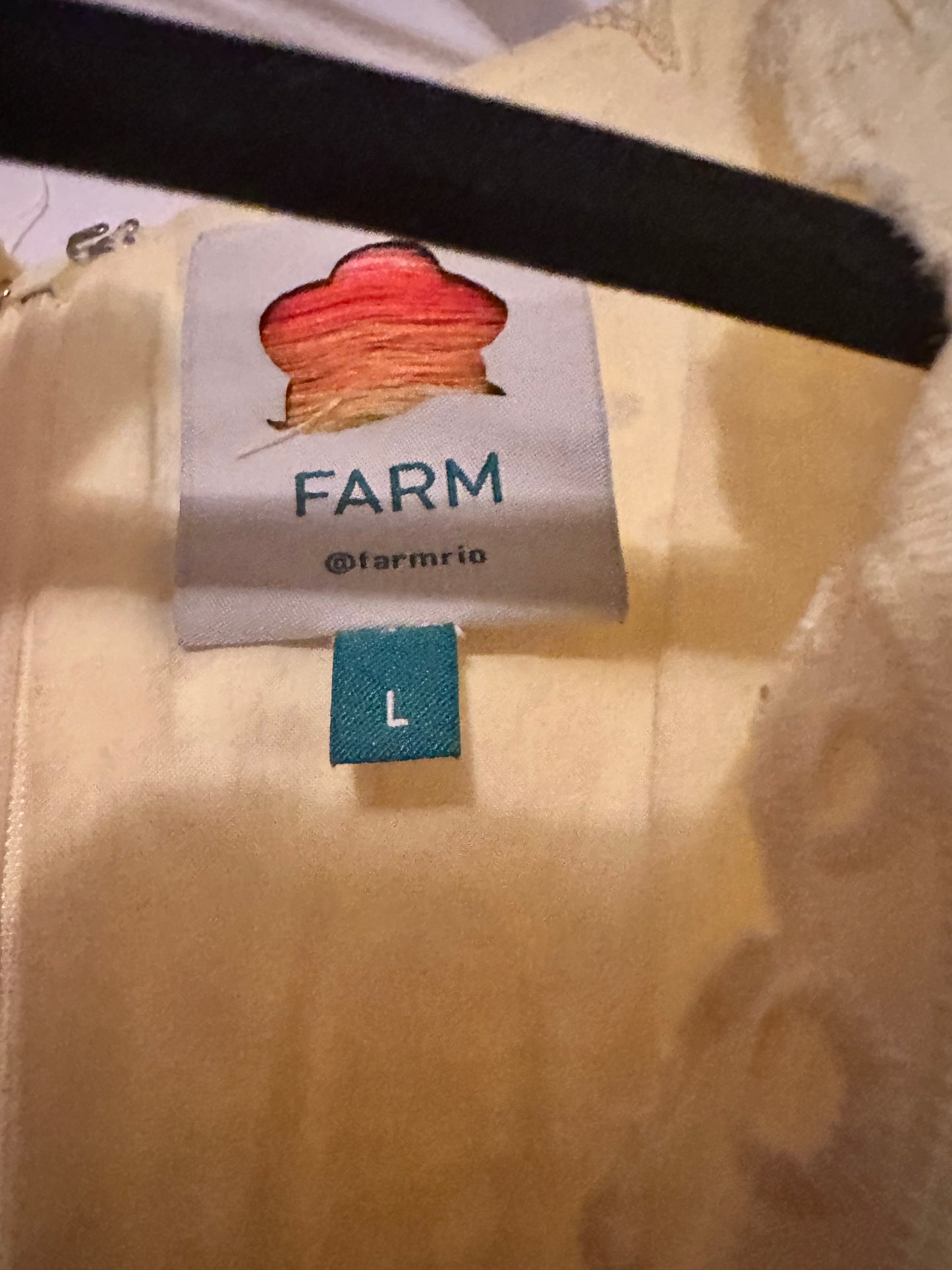 Farm Rio Sunshine Yellow Eyelet Cutout Dress Sz L