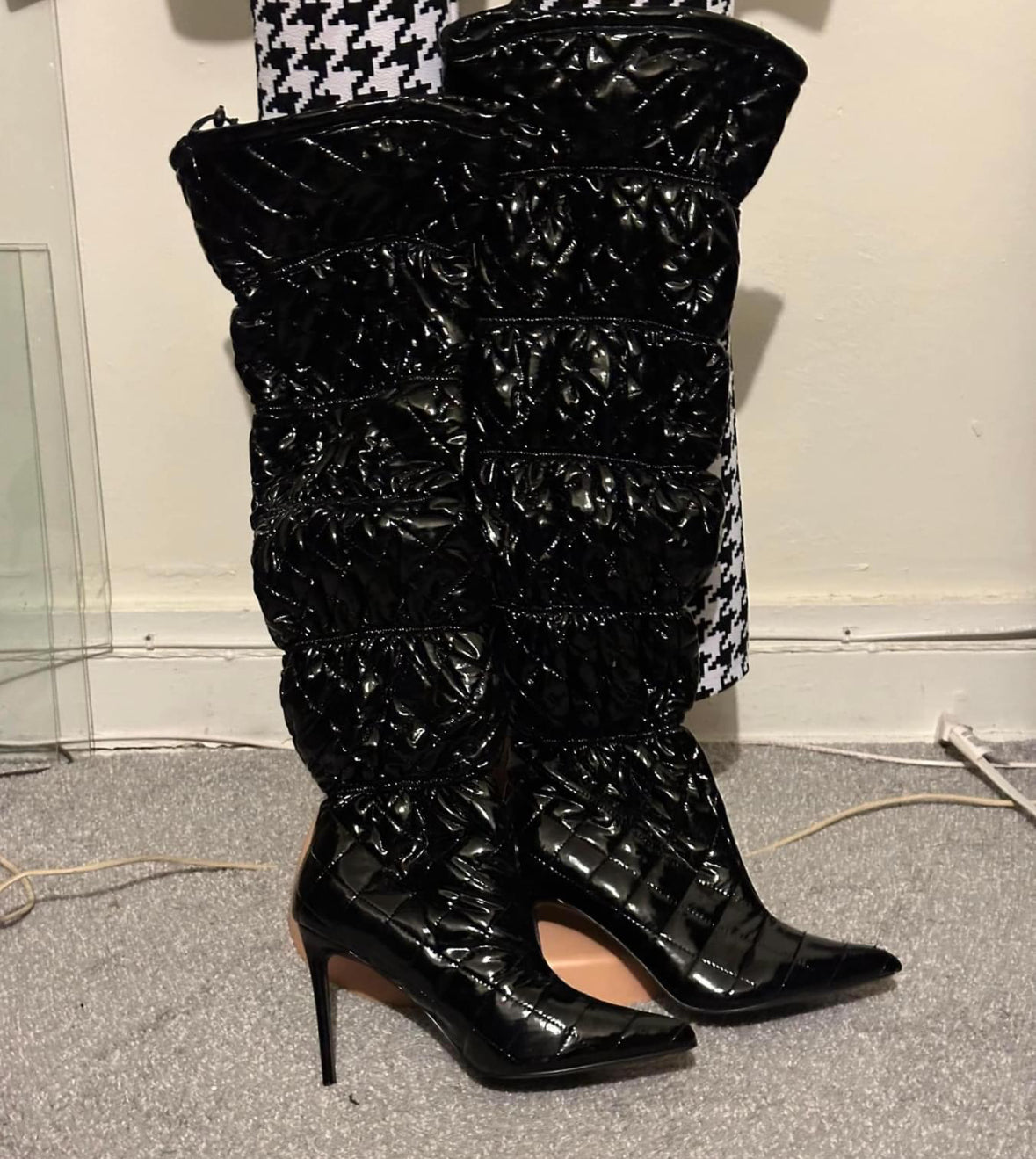 Steve Madden patent thigh high boot sz 11