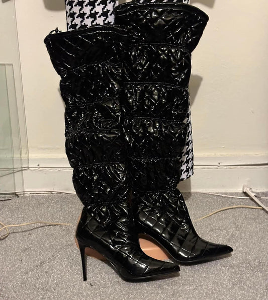 Steve Madden patent thigh high boot sz 11