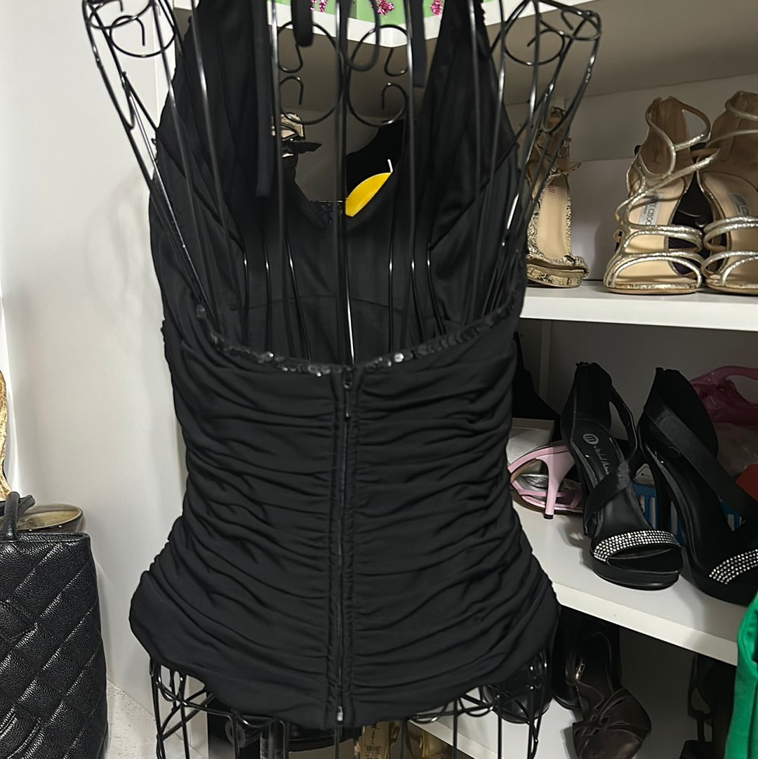 7.26 Pappell halter  Boutique Blk top Sz 10