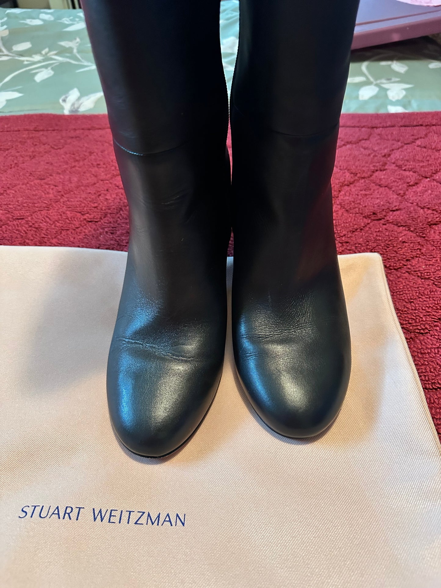 Stuart Weitzman Black Leather Knee High Boots sz 11.5