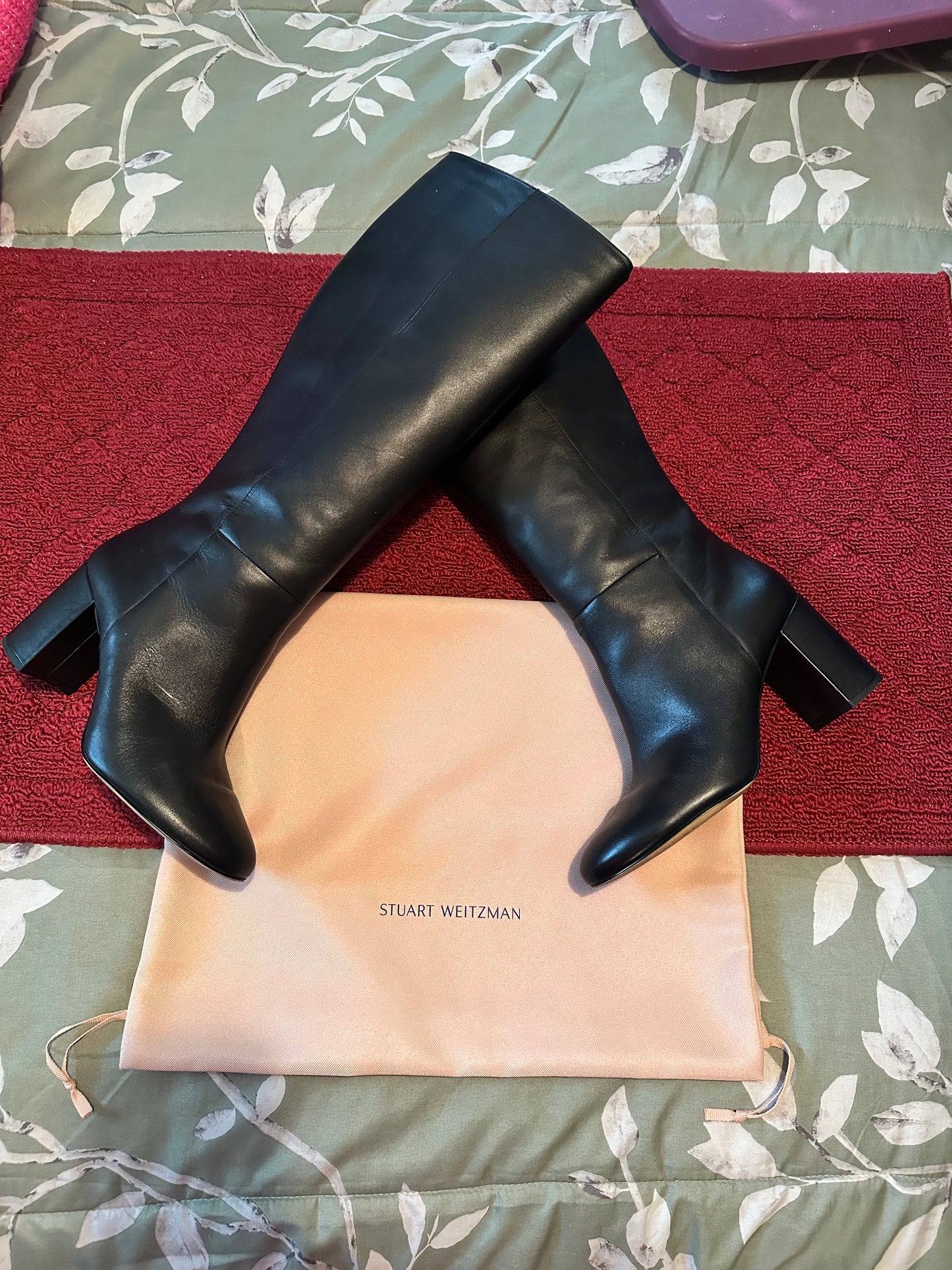 Stuart Weitzman Black Leather Knee High Boots sz 11.5