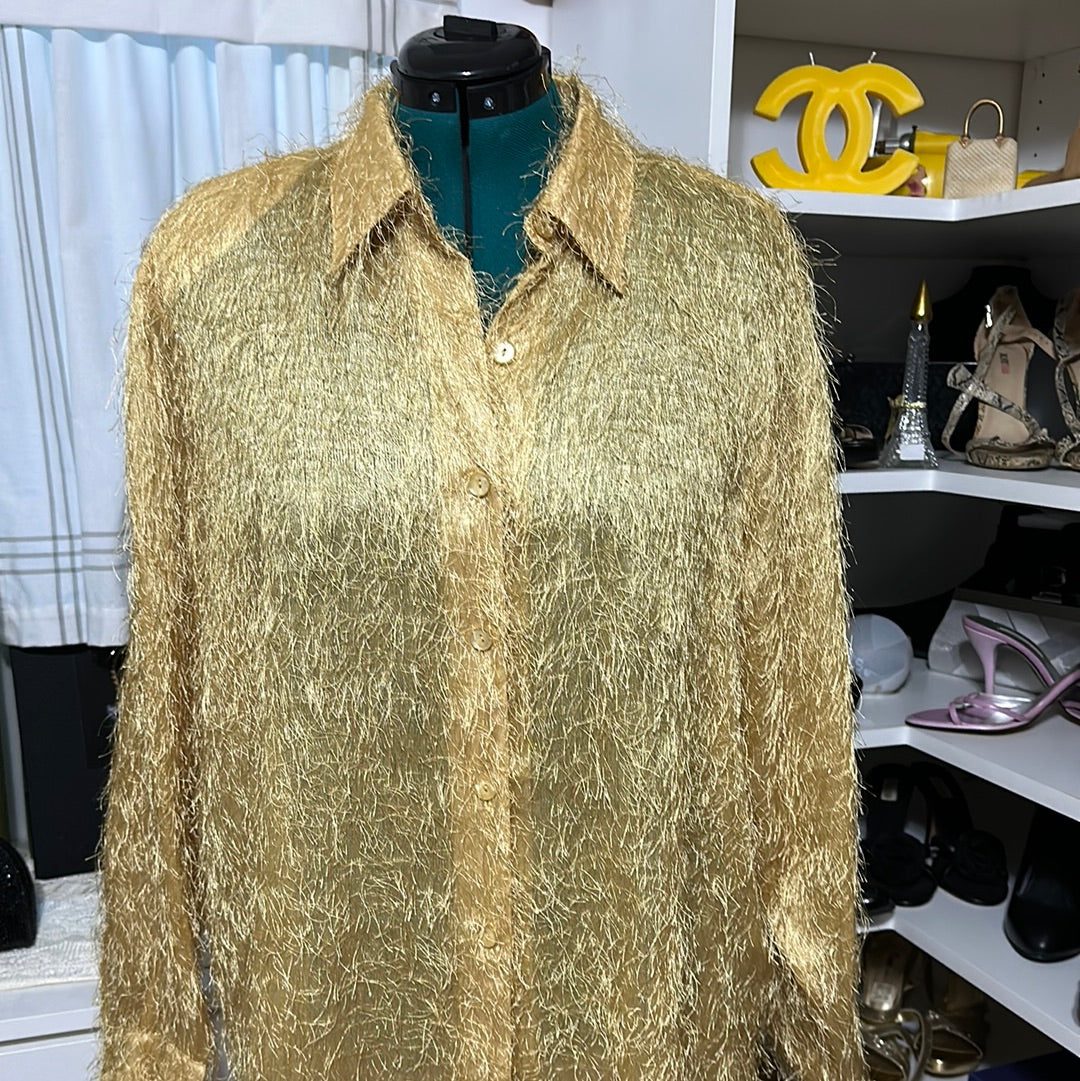 Ashley StewartGLD SHAG BLOUSE SZ 20W