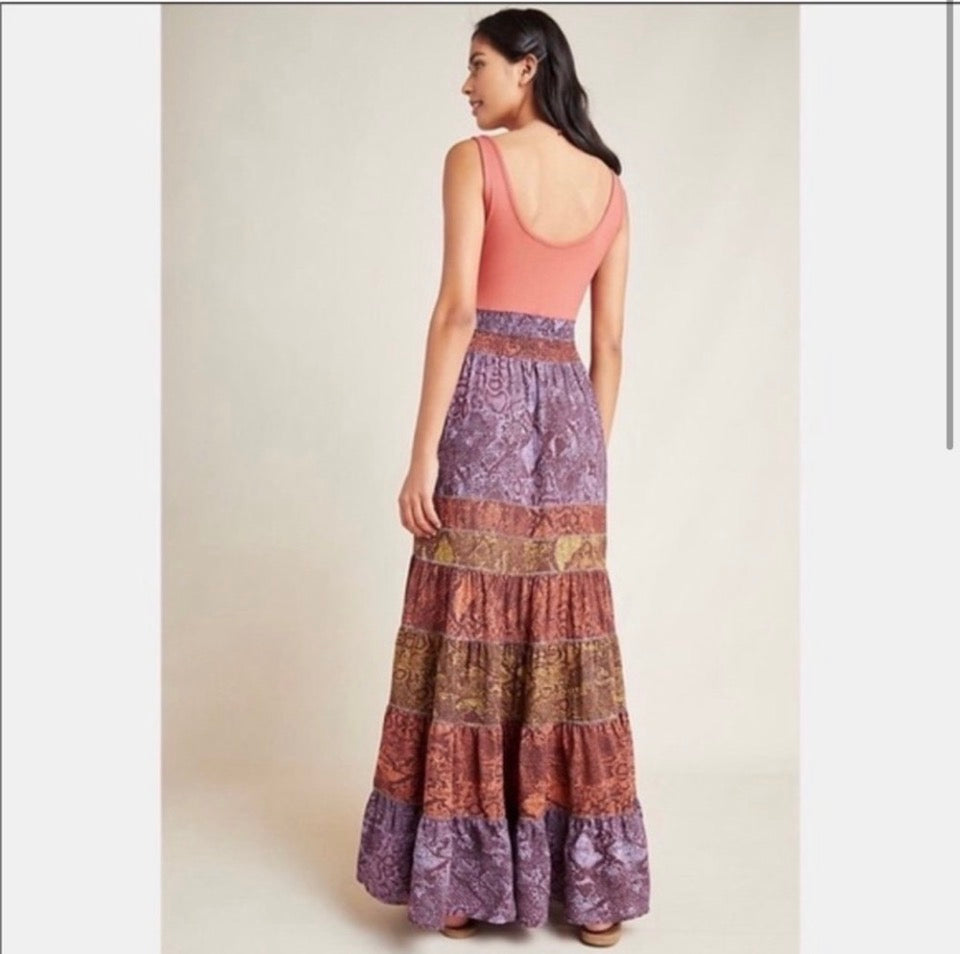 Anthropologie Boho Maxi Dress Sz S
