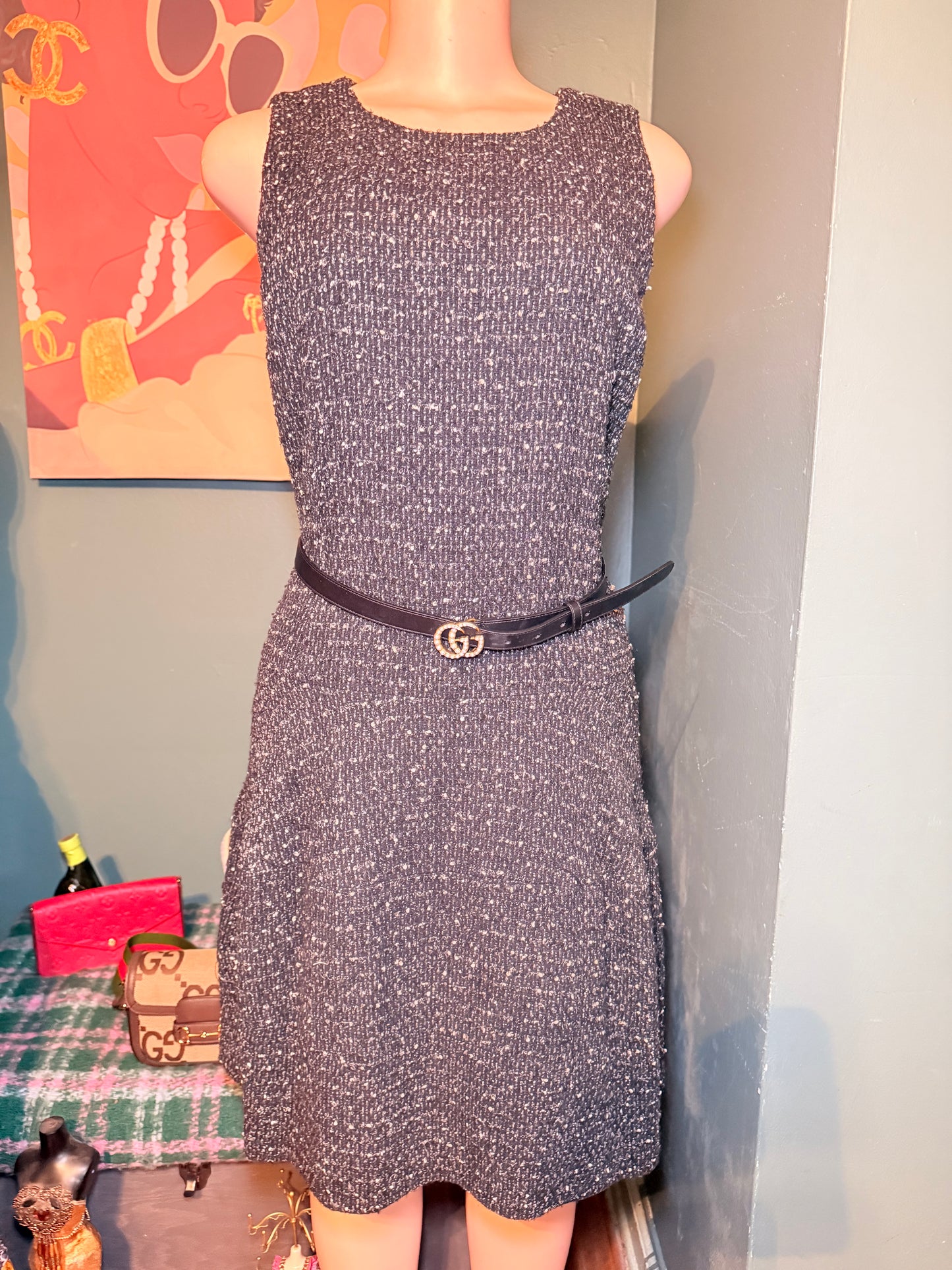 Michael Kors black tweed dress Sz 8