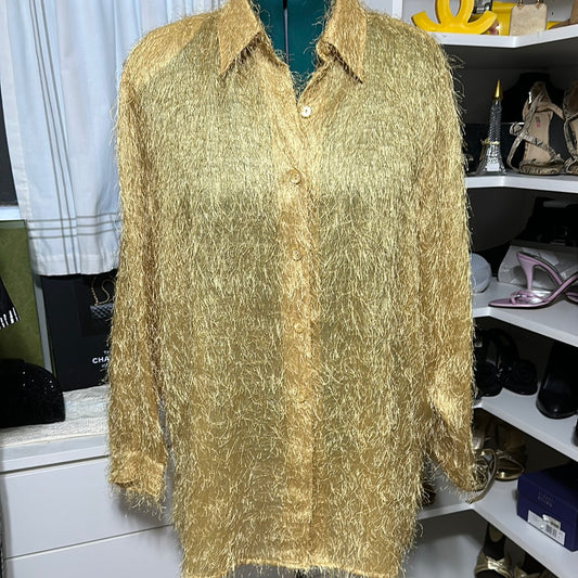 Ashley StewartGLD SHAG BLOUSE SZ 20W