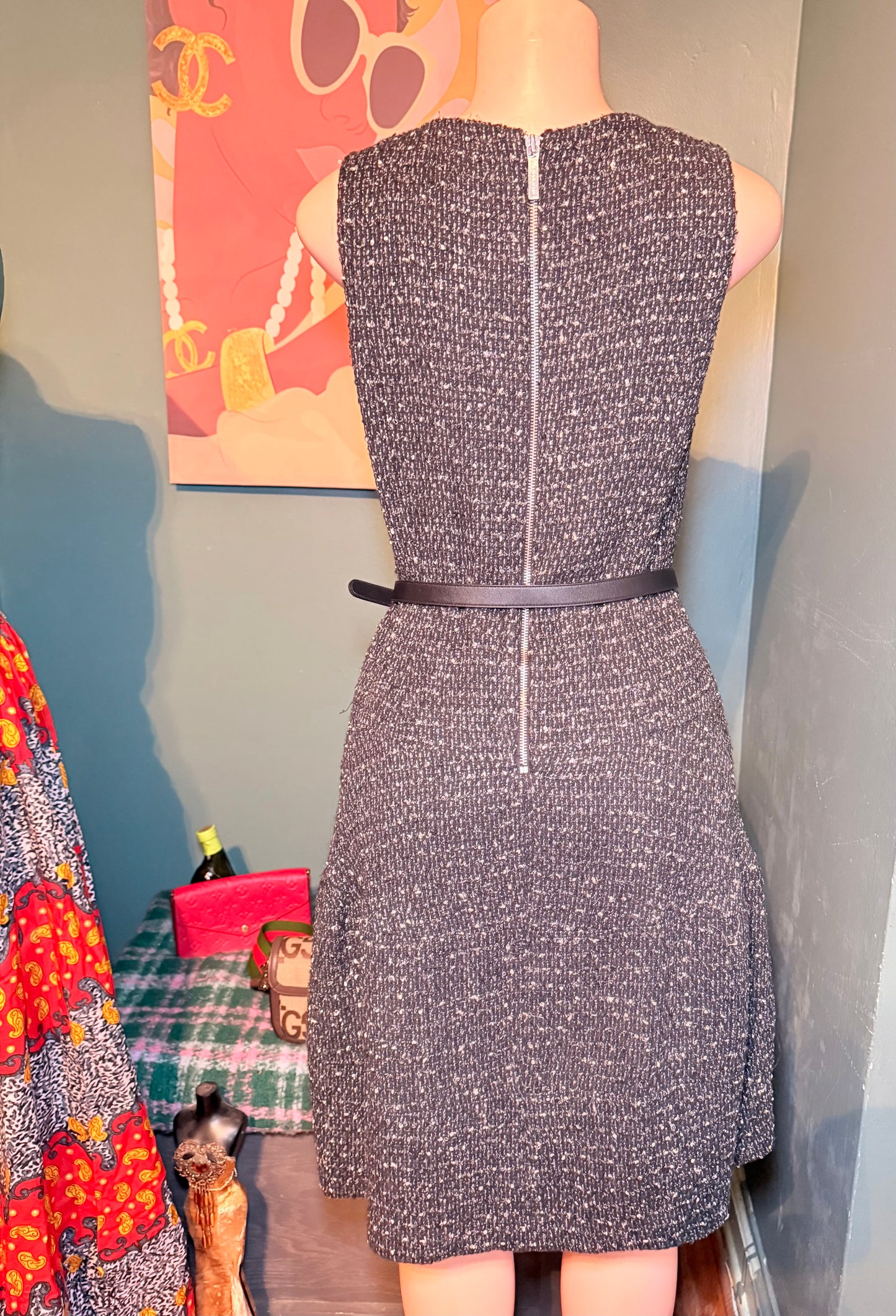 Michael Kors black tweed dress Sz 8