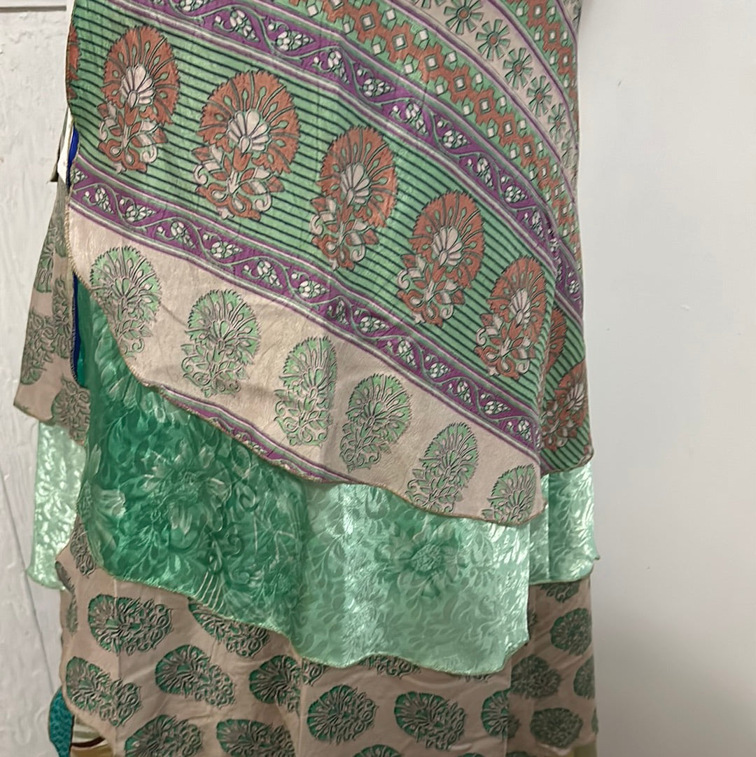 Advance Apparels green skirt OS reversible wrap