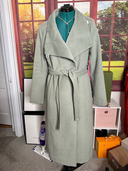 Kenneth Cole Soft Green coat with belt sz 14
