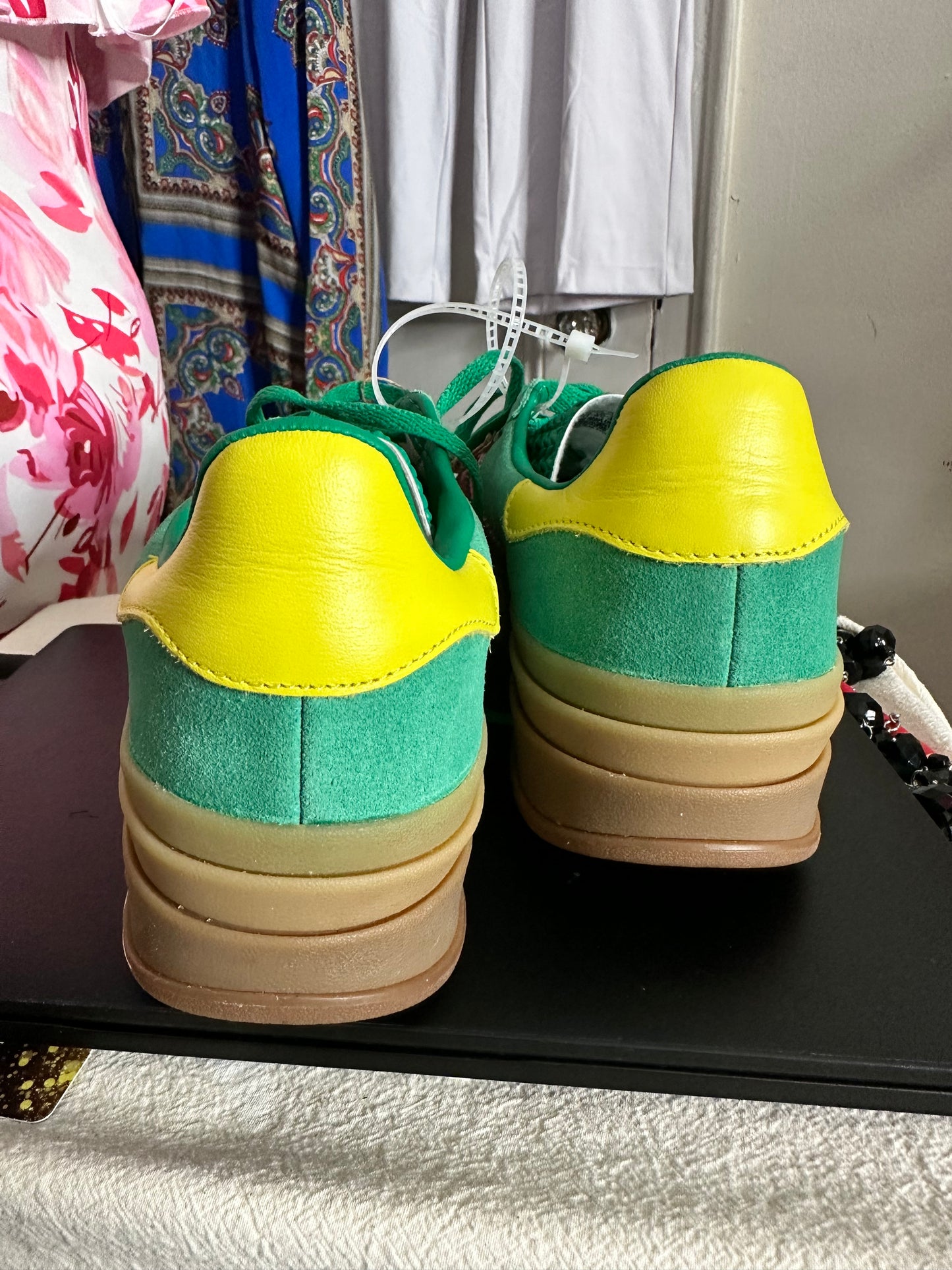 Adidas Gazelle Pink and Green Sneakers Sz 11 NWT