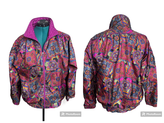 Lavon multicolor, vintage, windbreaker, size large