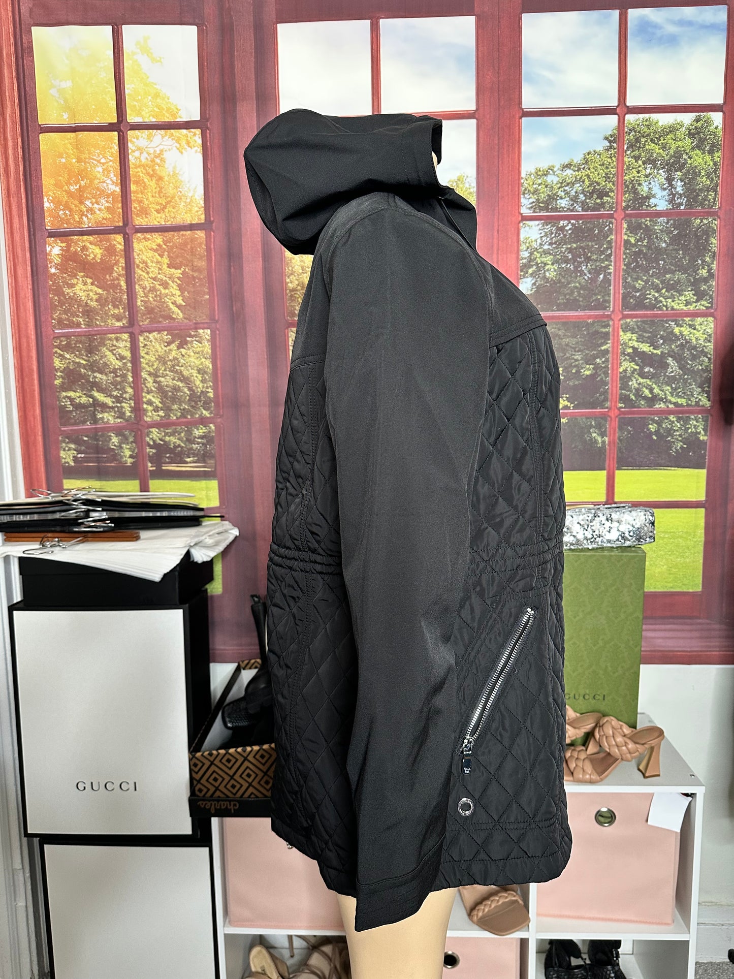 Calvin Klein Black Quilted Ski Jacket Sz L