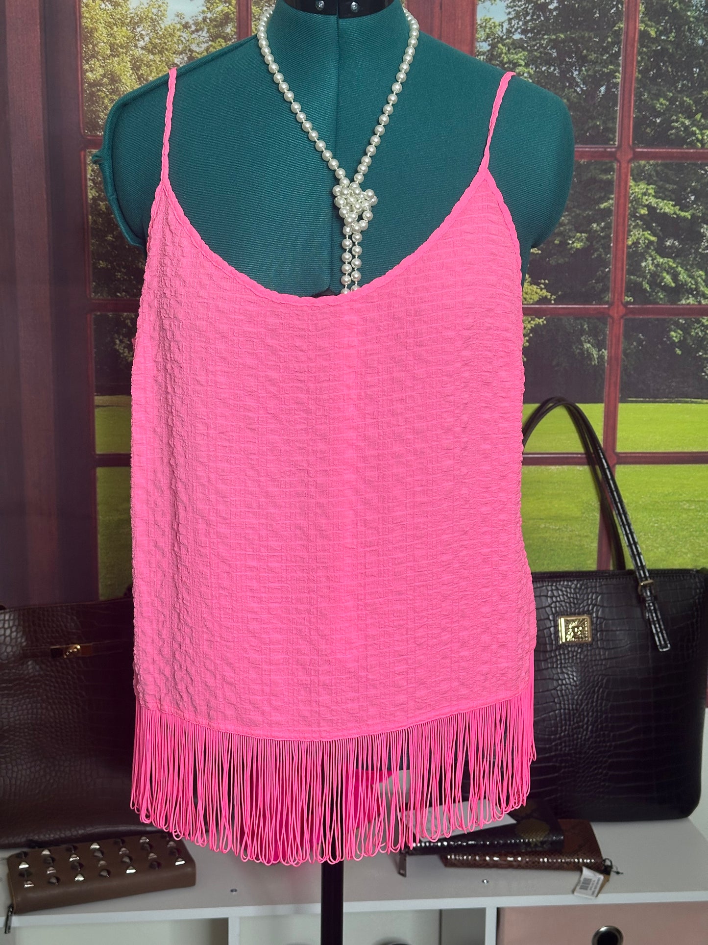 NWT Lilly Pulitzer Fuschia Fringe blouse sz XL