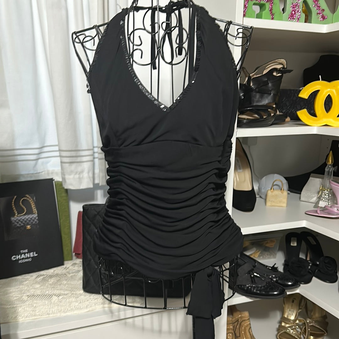 7.26 Pappell halter  Boutique Blk top Sz 10
