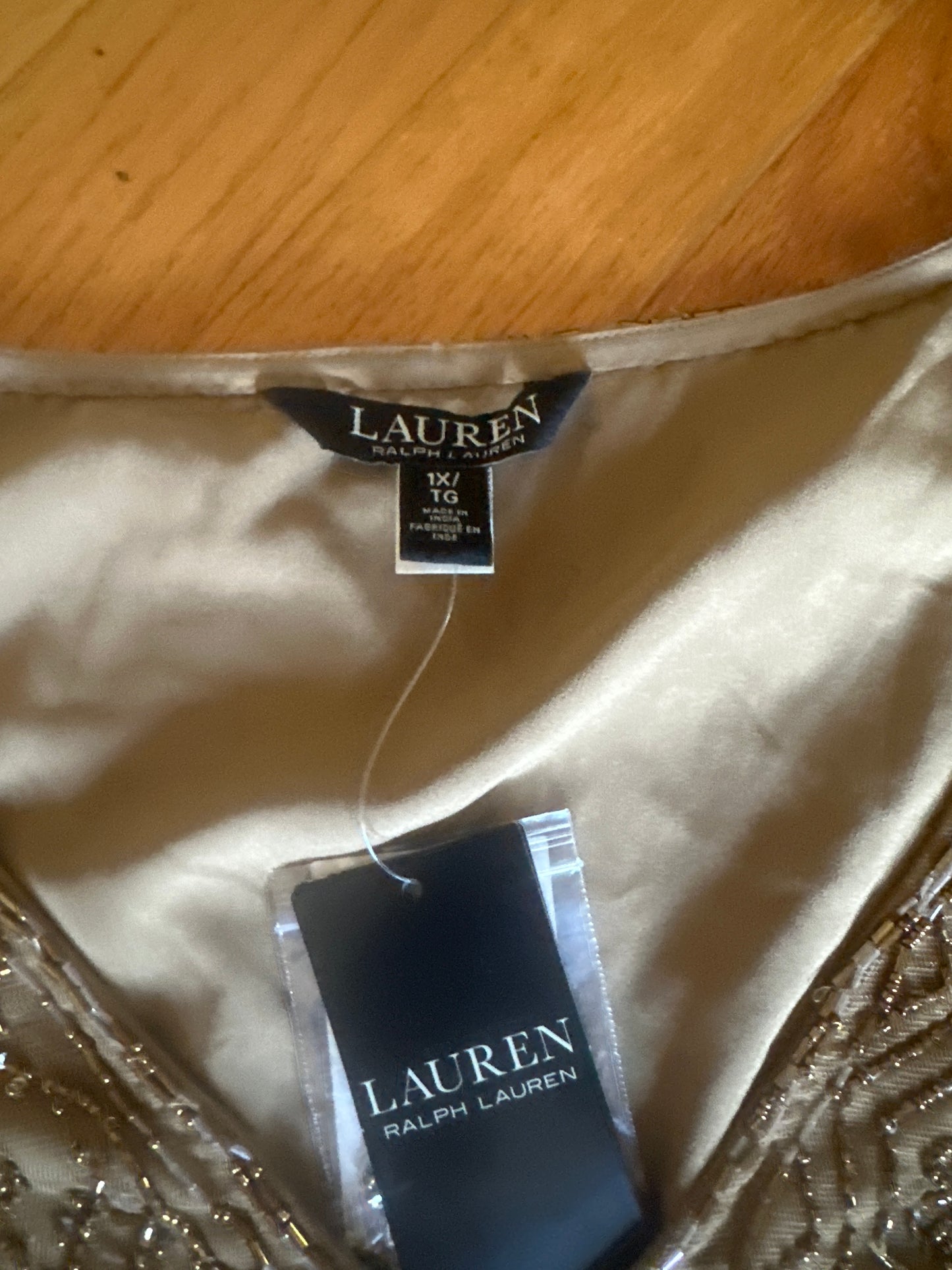 Ralph Lauren (Black Label) gold sequins top Sz 1X NWT