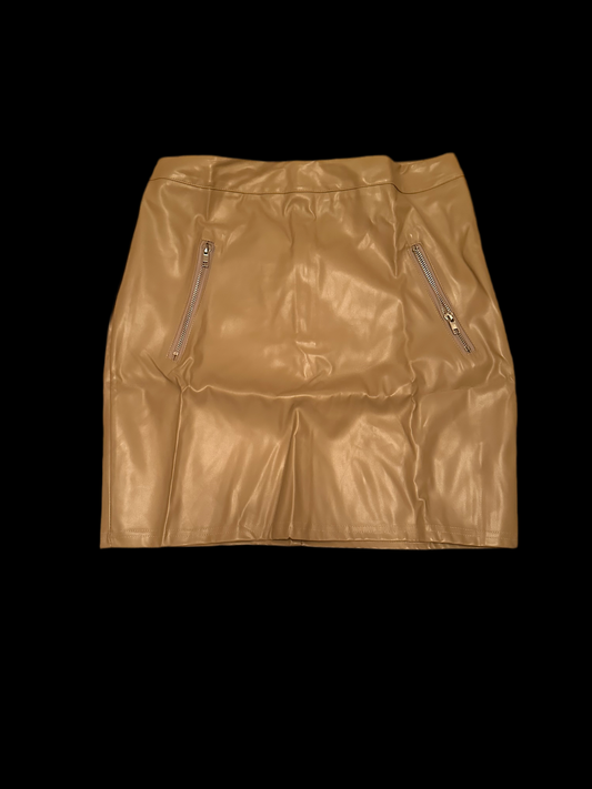 NWT Tan Faux Leather Mini Skirt
