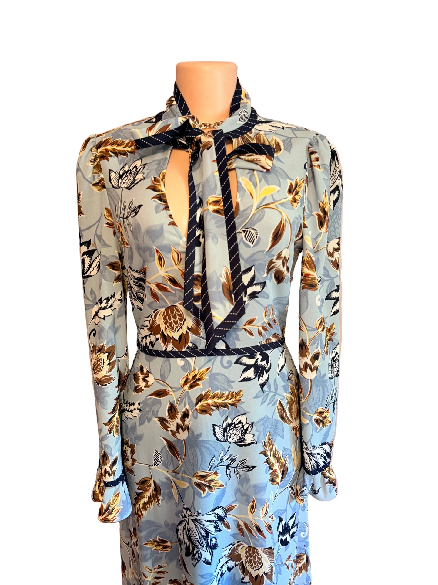 BCBGMAXAZRIA features ruffled long Sz 8