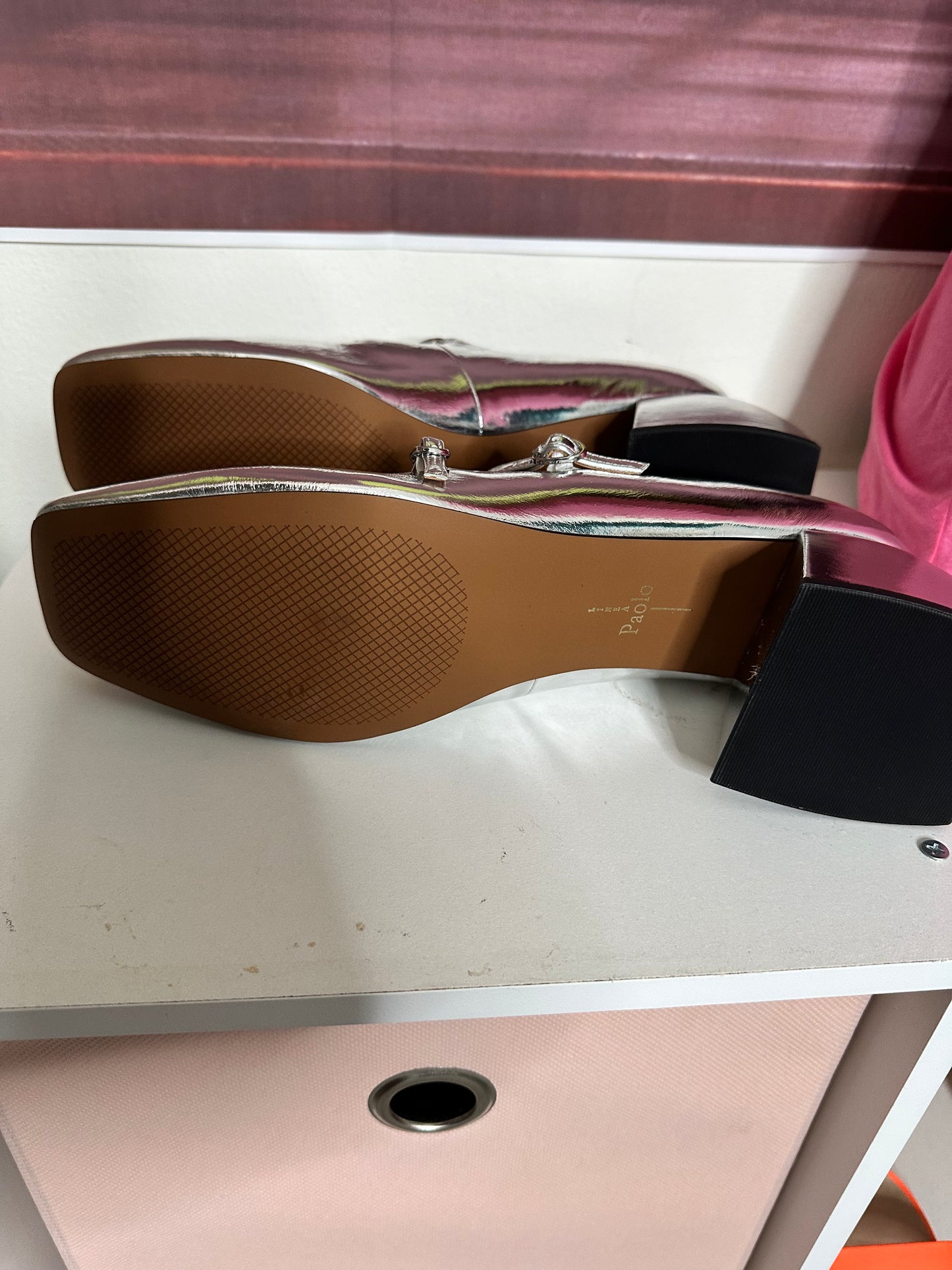 Linea Paolo Maurice Silver Maryjane Style Shoes sz 11