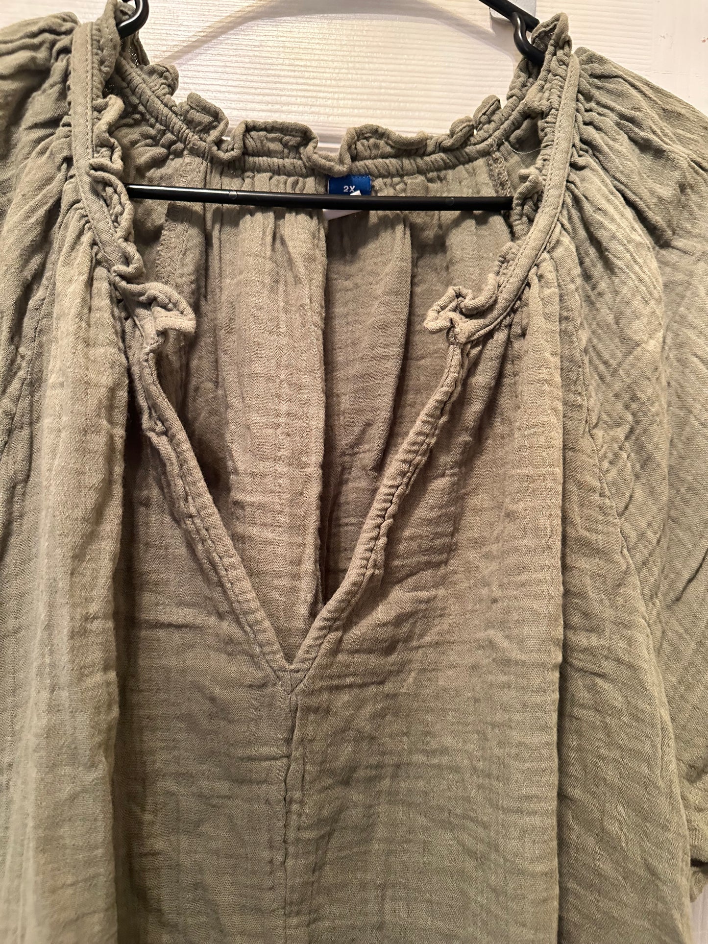 Old Navy olive green gauze dress with pockets size XXL