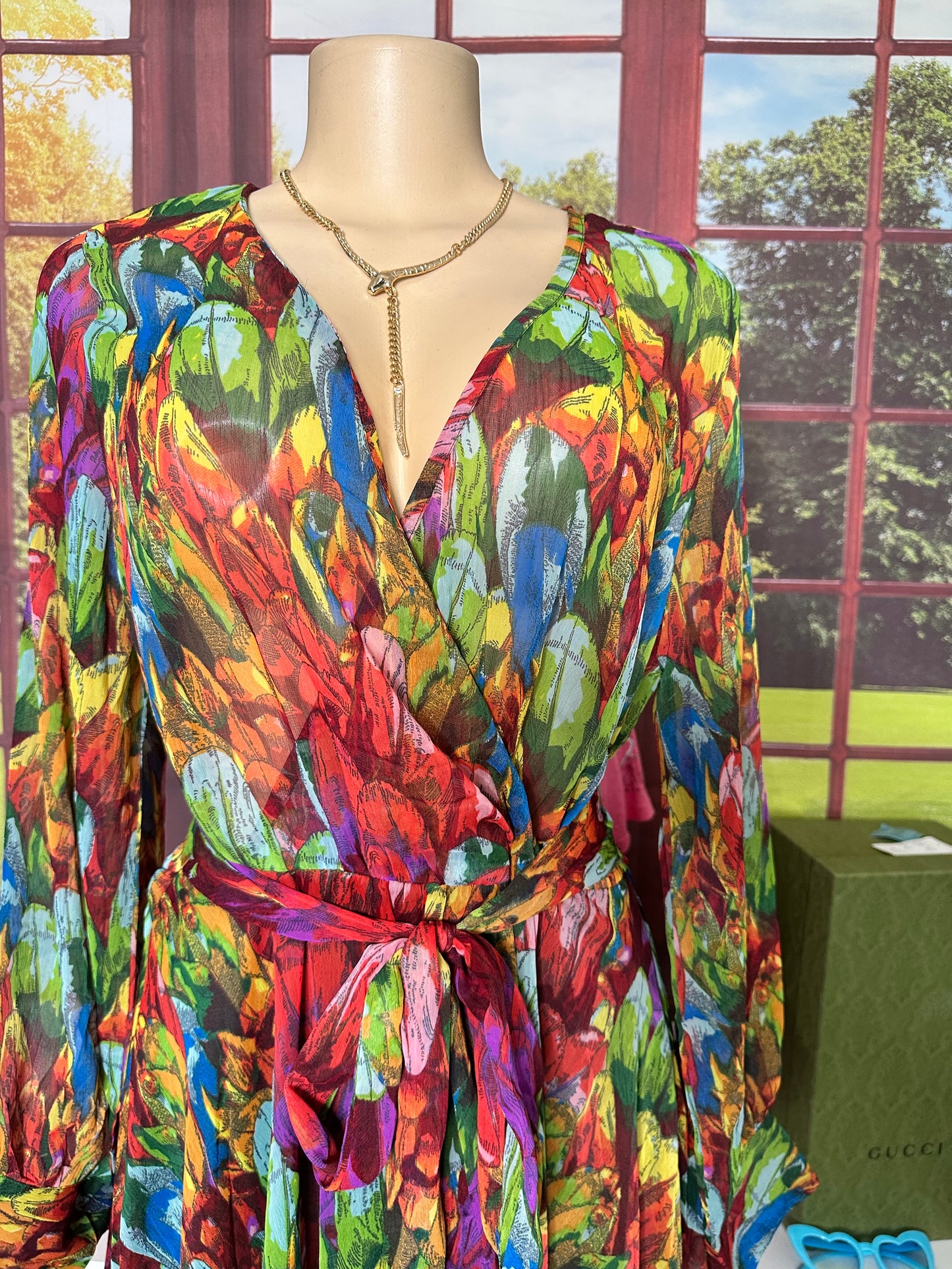 NWT Spy zone Multicolor Chiffon Maxi sz L