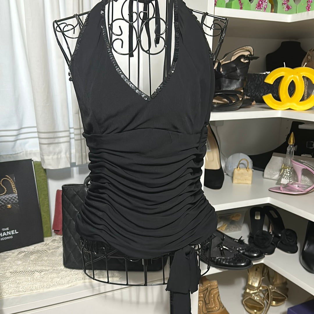 7.26 Pappell halter  Boutique Blk top Sz 10