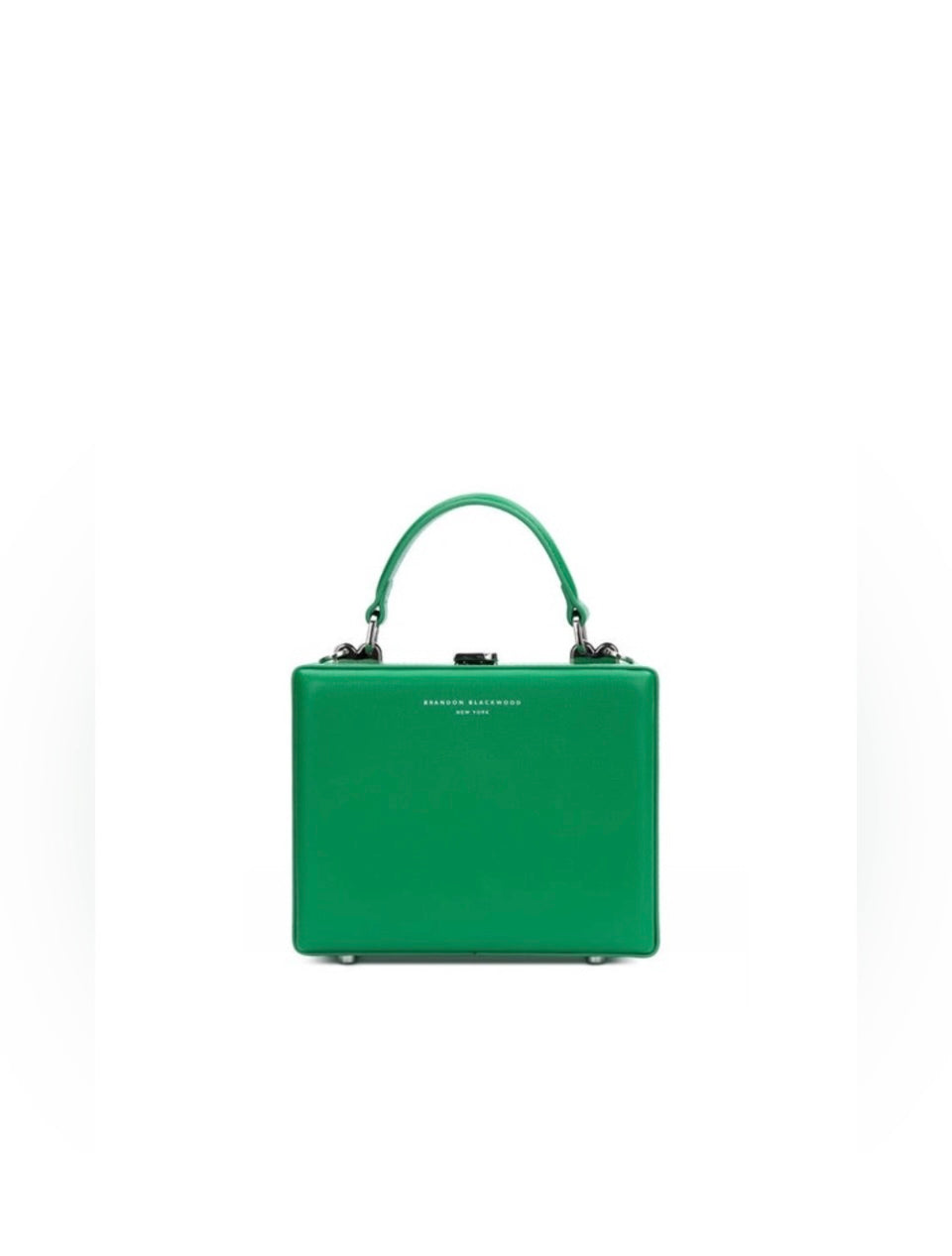 Brandon Blackwood Apple Green Leather Trunk With Silver Hardware. Worn once!