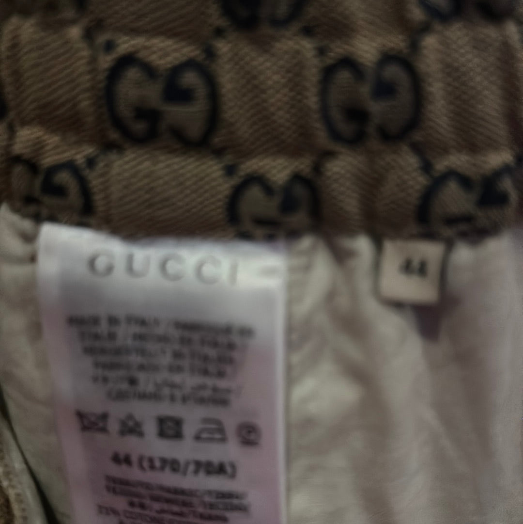 GG Canvas Pants with leather interlocking G Sz 44