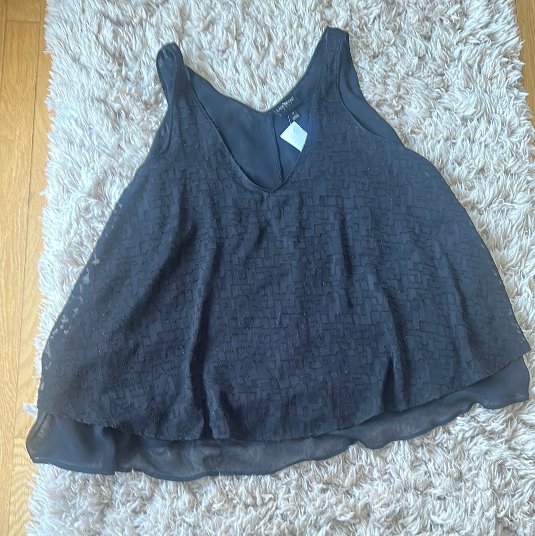 8.8 Lane Bryant Blk overlay blouse sz 22