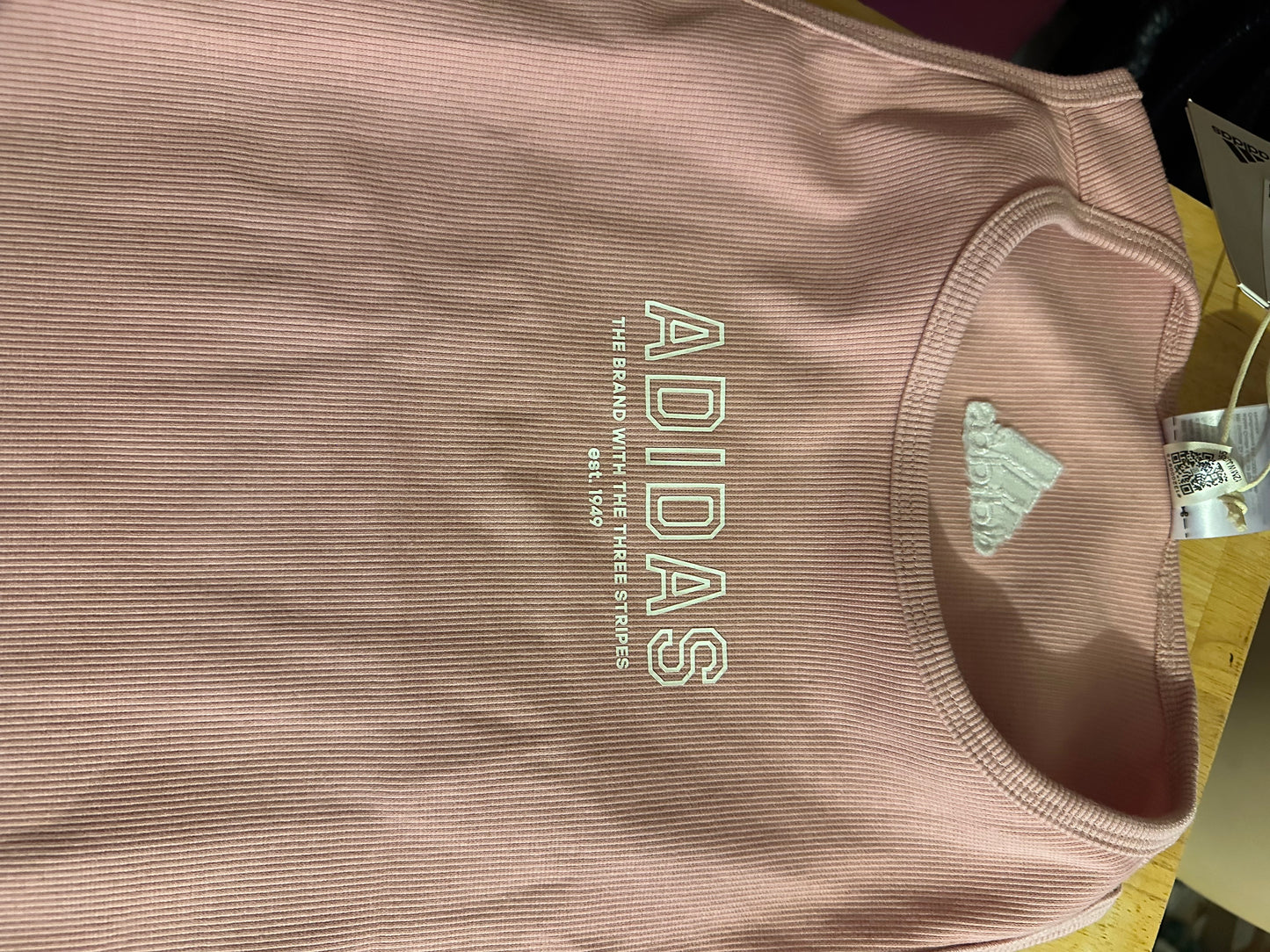 NWT Adidas peach sport crop top sz L