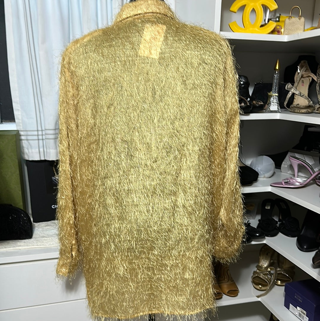 Ashley StewartGLD SHAG BLOUSE SZ 20W