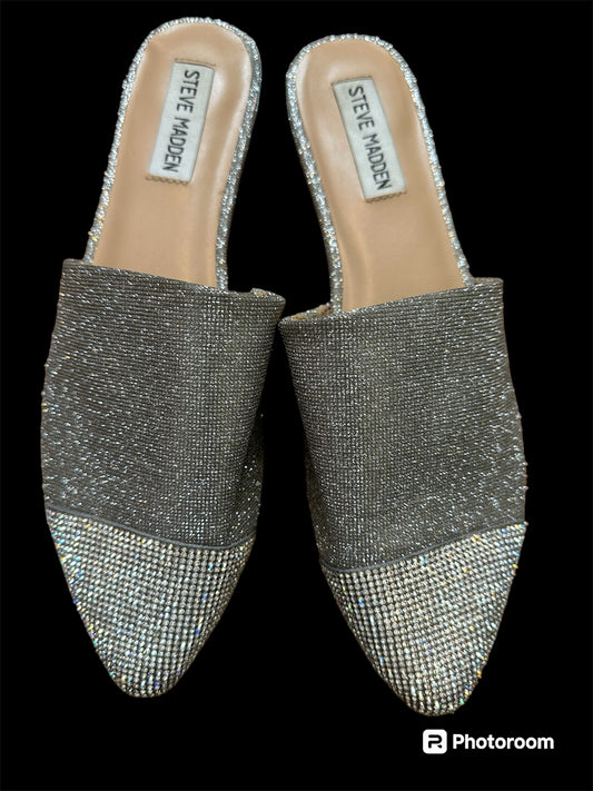Steve Madden Silver Rhinestone Flats sz 8.5