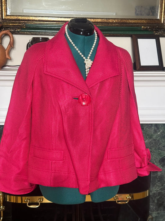 657-Ellen Tracy Fuschia Blazer sz 10 fits 12