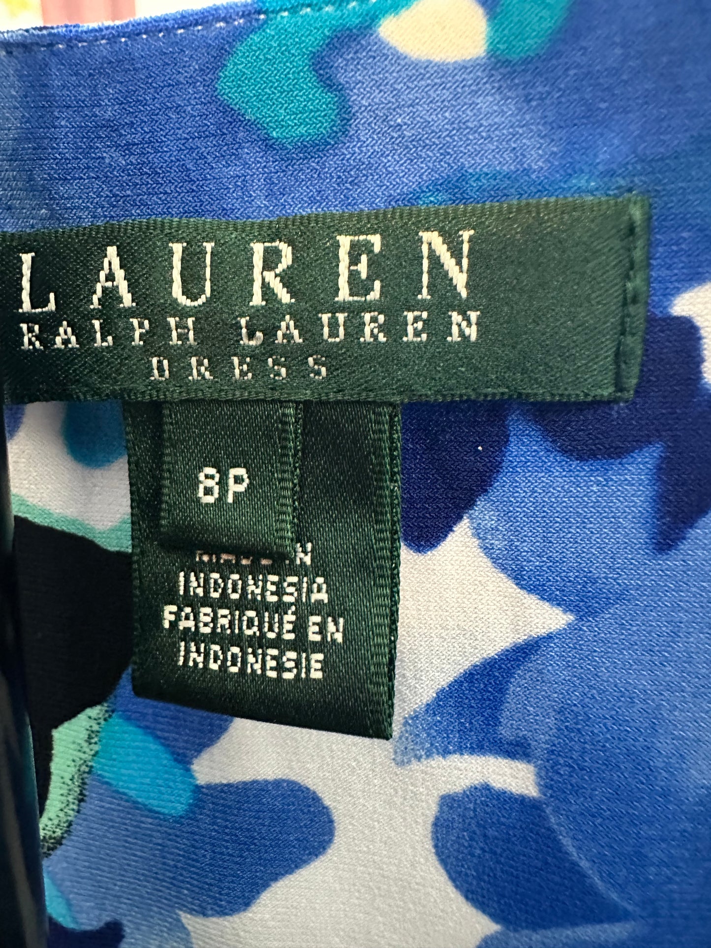 Ralph Lauren Blue Faux Wrap Dress Sz 8P