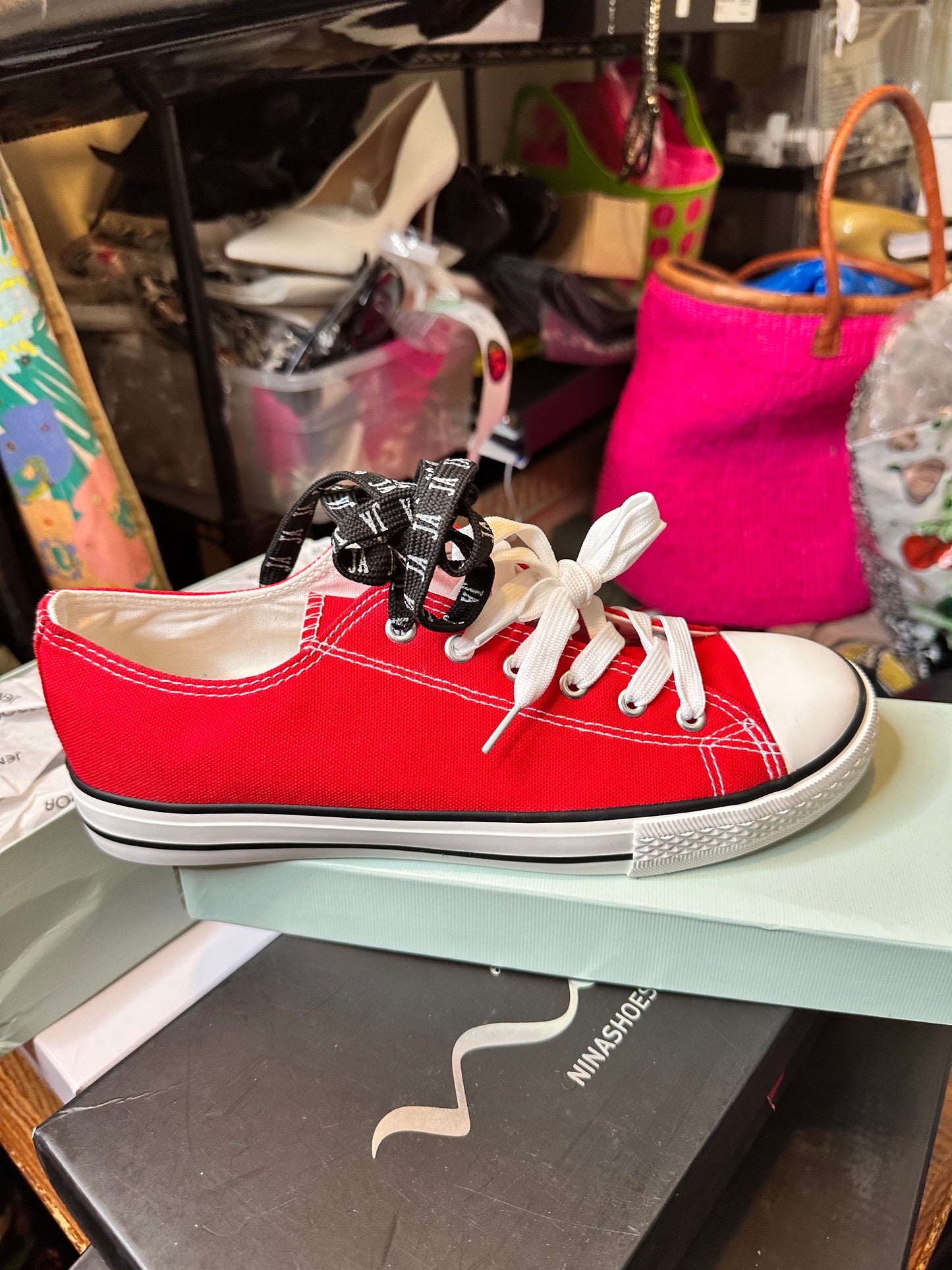 Jenn Ardor Red Canvas sneakers sz 10
