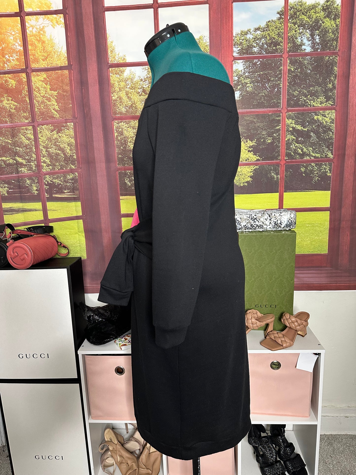 Soprano black off-shoulder dress sz L