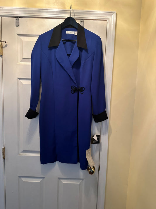 CHAUS Cobalt Blue coat dress sz 6 NWT