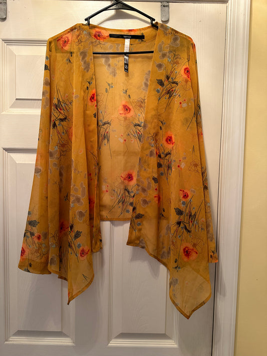 Kensie Mustard print wrap sz L