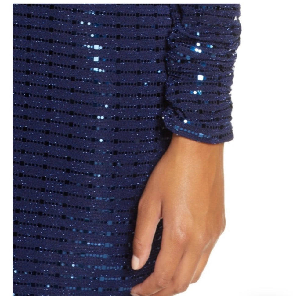 Vince Camuto Royal Blue Sequins Full Length Evening Dress sz 16W