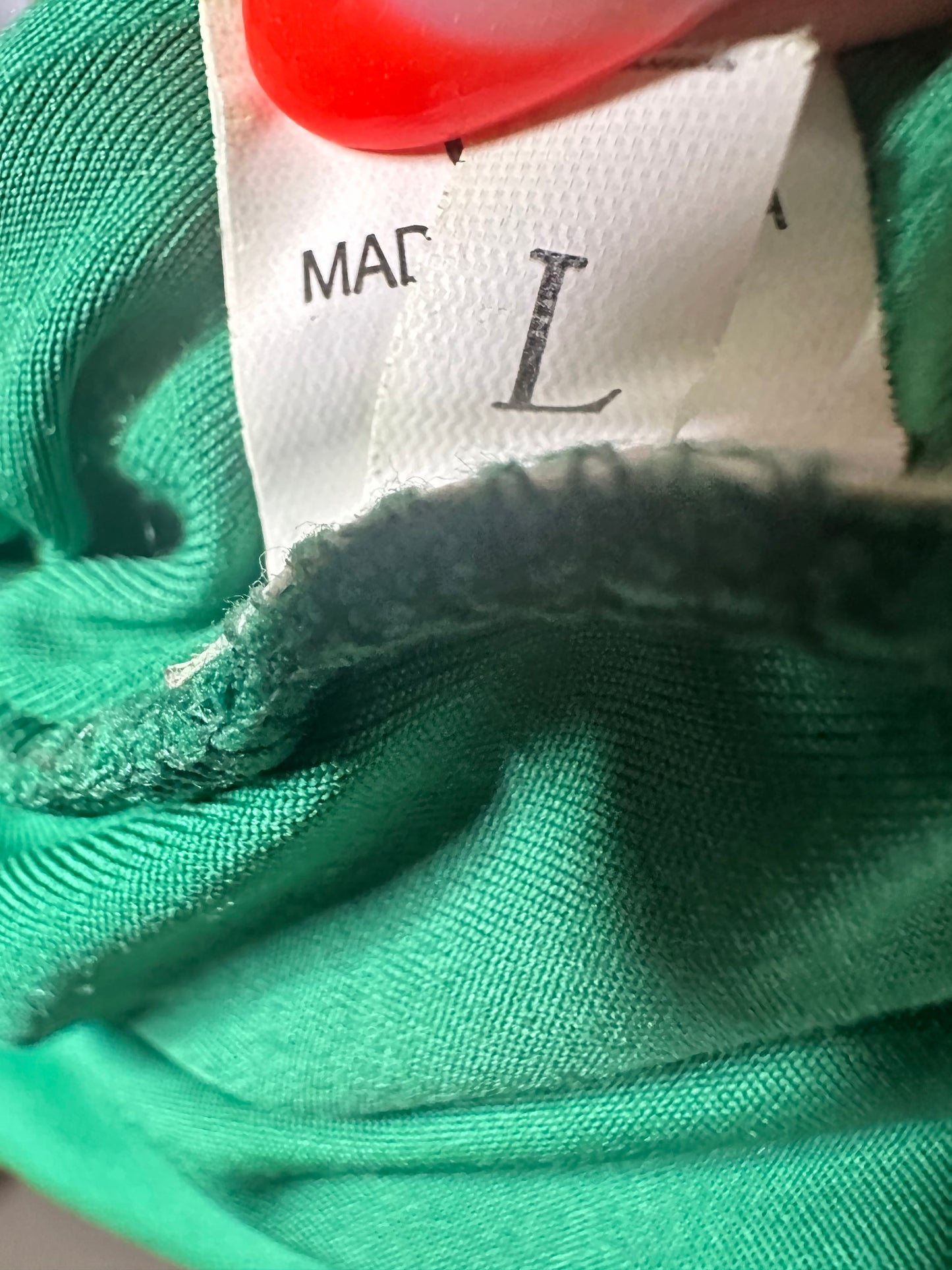 Emerald Green midi dress with ruching sz L
