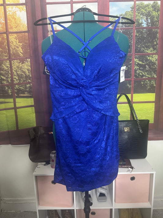 NWT Royal blue dress marked sz XL fits S/M