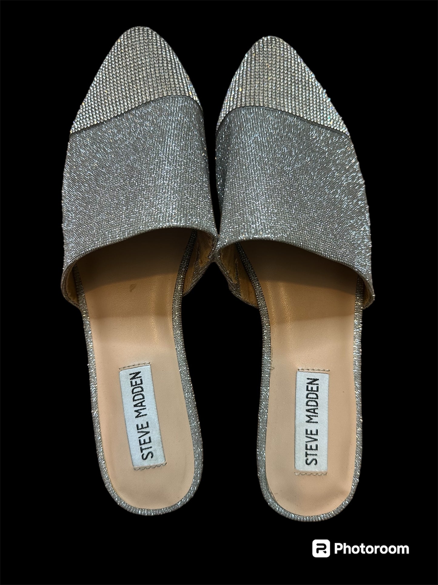 Steve Madden Silver Rhinestone Flats sz 8.5